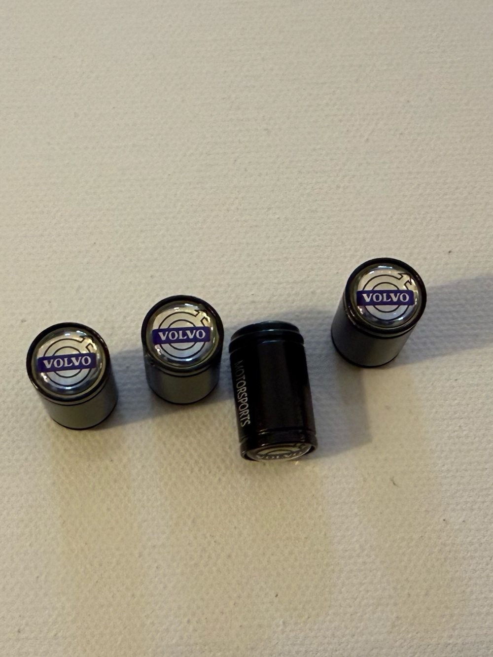 Volvo Motorsports Valve Stem Caps in Black Set of 4 NWT